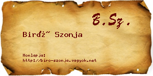Biró Szonja névjegykártya