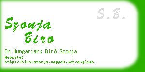 szonja biro business card
